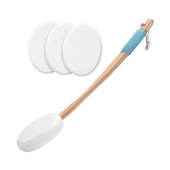 Aplicador de loción para espalda y cuerpo con mango largo. Versátil. 4 almohadillas reemplazables. Antideslizantes para aplicar crema hidratante,