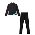 thumbnail image 5 of Aislor Girls Figure Skating Jacket Ice Ballet Dance Long Sleeve Jackets with Leggings for Competition Light Blue 5-6, 5 of 7