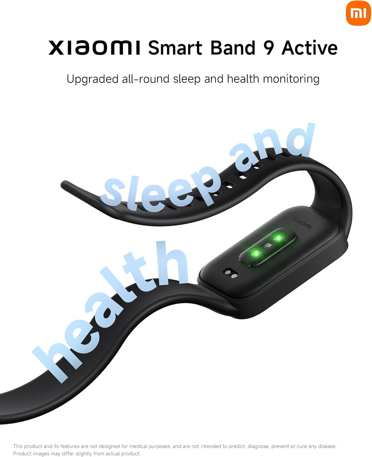 Xiaomi Smart Band 9 Active Bluetooth Activity Tracker, 1.47'' Display All-Day Health & Fitness Monitoring 18-Day Battery, 5ATM, Global Version (Pink)