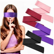 wonima66 4pcs Silk Blindfold and Hand Ties for Bedroom,59In Silk Blindfolds for Adult Play,Satin Blindfold Eye Masks for Sleeping, Adjustable Blind Folds for Adult Play for Travel,Nap(Multicolor)