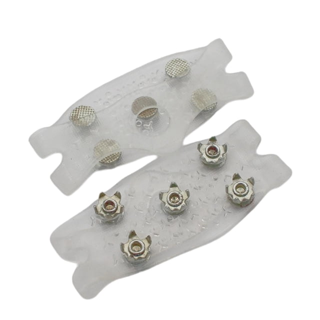 Tacos de hielo para zapatos, botas, clavos de nieve, agarres, 1 par, calzado elástico sin cordones, clavos de agarre antideslizantes para correr y