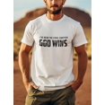 thumbnail image 1 of Camiseta gráfica "God Wins" para hombre: 100 % algodón, transpirable y cómoda, informal, de cuello redondo y manga corta con estampado Desert Canyon, ideal para verano y tiempo libre., 1 of 4