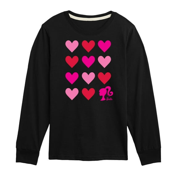 Barbie - Barbie Heart Grid - Toddler And Youth Long Sleeve Graphic T-Shirt