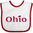 thumbnail image 3 of Inktastic Ohio in Red Text with Heart Boys or Girls Baby Bib, 3 of 4