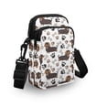 thumbnail image 2 of HELLHERO Dachshund Paw Print Design Cross Body Purse, Polyester 2 Zippers for Men, Women, 2 of 6