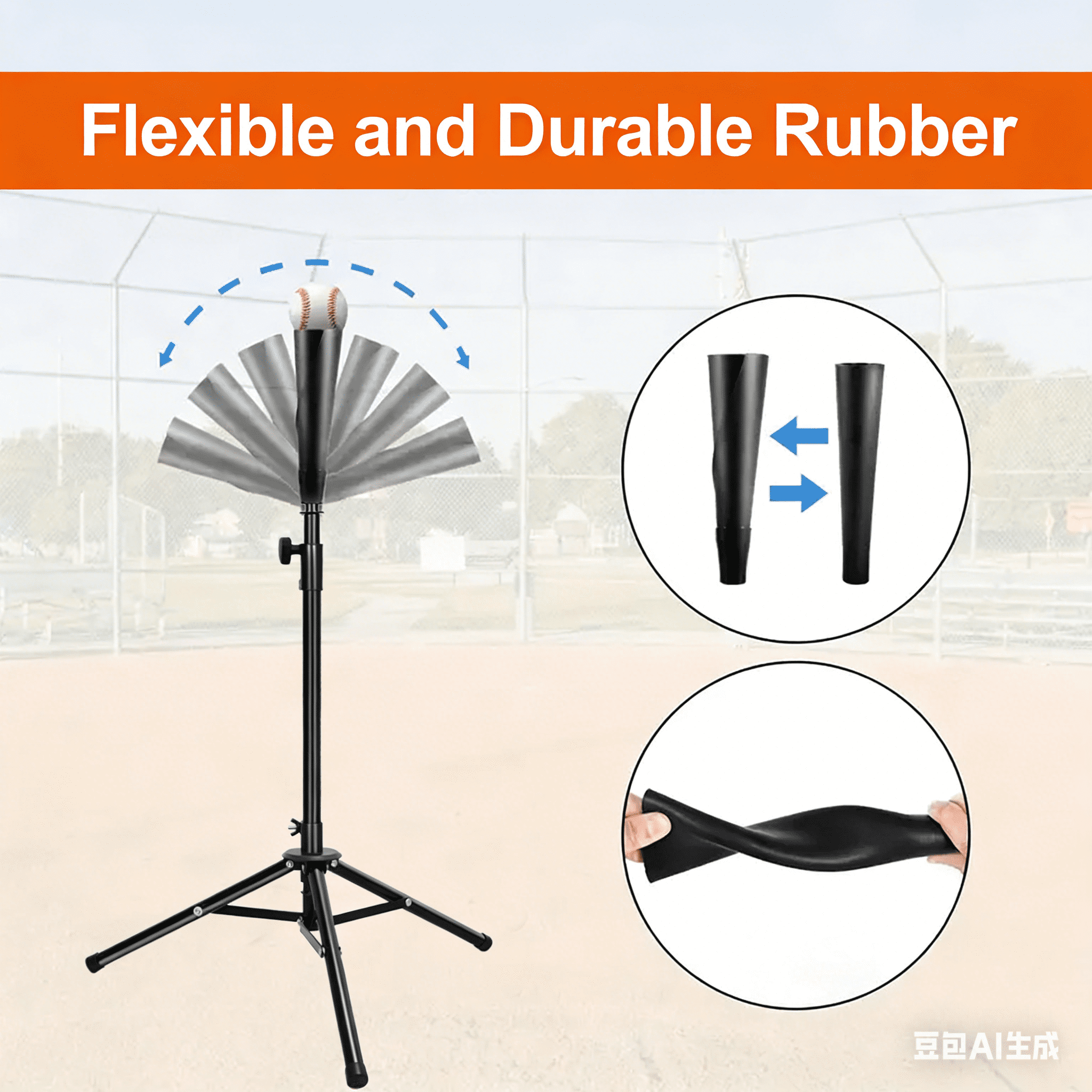 Baseball Batting tee for Adults and Youth Teens, Portable Tripod Stand Base Tee Easy Adjustable Height 28 to 45 inches for Hitting Training Practice & Carrying Bag
