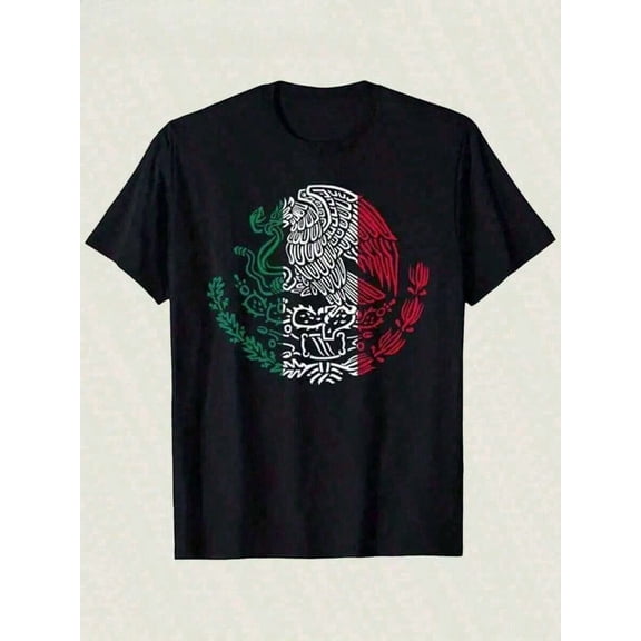 children’s wear Retro Mexico Flag Eagle Coat of Arms Graphic T-Shirt for Kids Boys Girls, Mexican Heritage Pride Short Sleeve Tee for Toddler