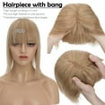 thumbnail image 4 of Benehair 100% Real Remy Hair Clip In Extensions Silk Base Topper Toupee Wiglet Clip In Hairpiece With Bang Top Hair Piece For Thin Hair New 13cm*15cm Blonde 6"-22", 4 of 11