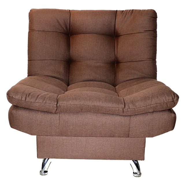 Sillón Individual Moderno Ocasional Reclinable 3 posiciones NORVAL estructura de madera patas metálicas tela de Lino