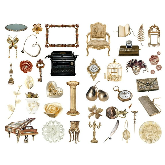 Vintage Furniture Precut Anti-UV Waterproof Decoration Album Planner Stickers Scrapbooking Diary Sticky Paper Flakes