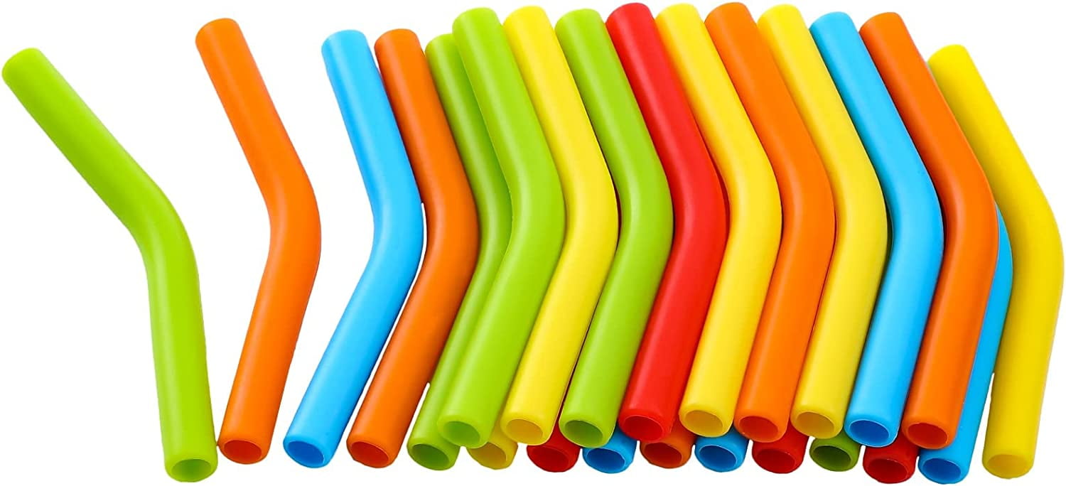 GFDesign Food Grade Silicone Straw Elbows Tips Soft Reusable Metal  Stainless Steel Straw Nozzles Only Fit for 5/16 Wide (8mm Outer Diameter)