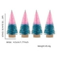 thumbnail image 2 of 4 PCS Mini Christmas Trees, Artificial Christmas Tree Bottle Brush Trees Christmas, Sisal Snow Trees with Wooden Base for Christmas Decor Christmas Party Home Table Craft pink blue, 2 of 9