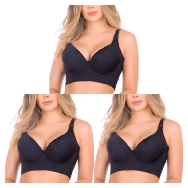 Sujetador de copa profunda Sonducket con cuello en V Negro