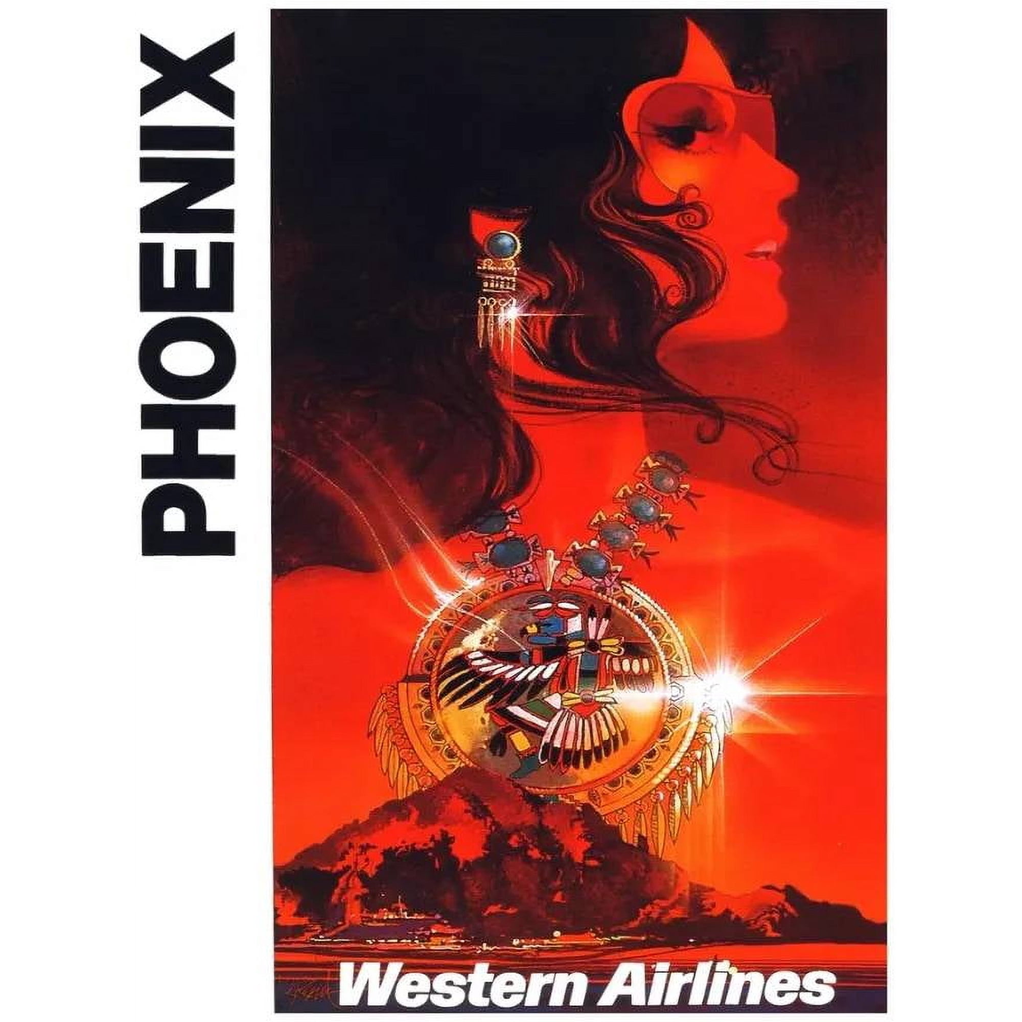 Decor Travel Poster.Fine Graphic Art Design.PHOENIX.Aviation Office Wal Art. 16 x 24 Inch Poster
