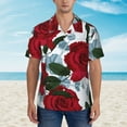 thumbnail image 5 of Beautiful Red Roses Flower Men's 3d Print Casual Button Down Shirts, Novelty Hawaiian Short Sleeves 2xl, 5 of 8