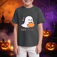 thumbnail image 5 of CAUYDY Tween T-Shirts Halloween Cartoon Ghost Printed Short Sleeve Tops for Girls Casual Fall Shirts Black Sizes 9-10 Years, 5 of 6