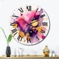 thumbnail image 3 of Designart "Strokes in Purple and Pink II" Fractals Oversized Wall Clock, 3 of 5