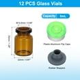 thumbnail image 2 of Uxcell 12Pcs 5ml Amber Borosilicate Glass Sample Vials for Lab Solid Liquid Powder Storage, Green Silver Tone, 2 of 6