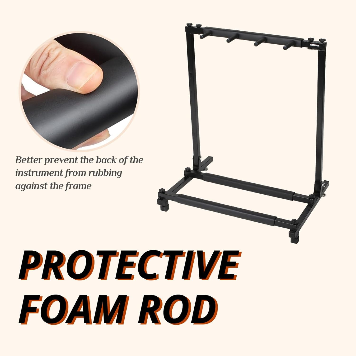 3/5/7/9 Multiple Guitar Stand, Display Rack Guitars & Ukulele & Bass & Banjo Holder for Band, Studio, Home (Square-3 Holder)