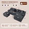 thumbnail image 2 of Garaneeds 95" U-Shaped Sectional Sofa, Boneless Modular Couch for Living Room, Extra Deep Seat with Right-Facing Chaise & Ottoman, Corduroy Upholstery, No Assembly Required, Gray, 2 of 9
