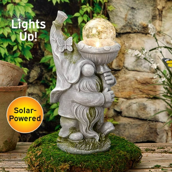 Solar Gnome Garden Statue