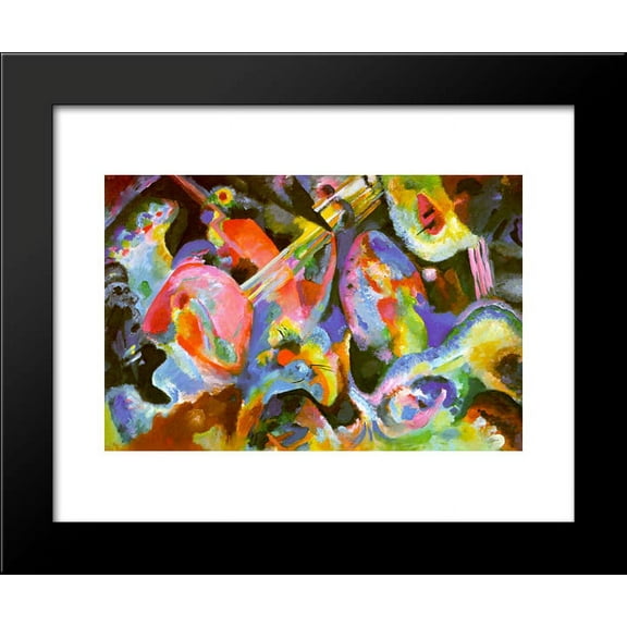 Improvisation. Deluge. 20x24 Framed Art Print by Wassily Kandinsky
