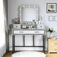 thumbnail image 4 of Heynemo Makeup Vanity 3 Color Hollywood Mirror with Dimmable Lighted, Vanity Table with 4 Drawers for Women Girls, Dressing Desk for Bedroom, Beauty Room, White, 4 of 8