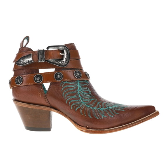 Corral Boots Womens Embroidered Concho Harness Pointed Toe Cowboy Ankle Bo
