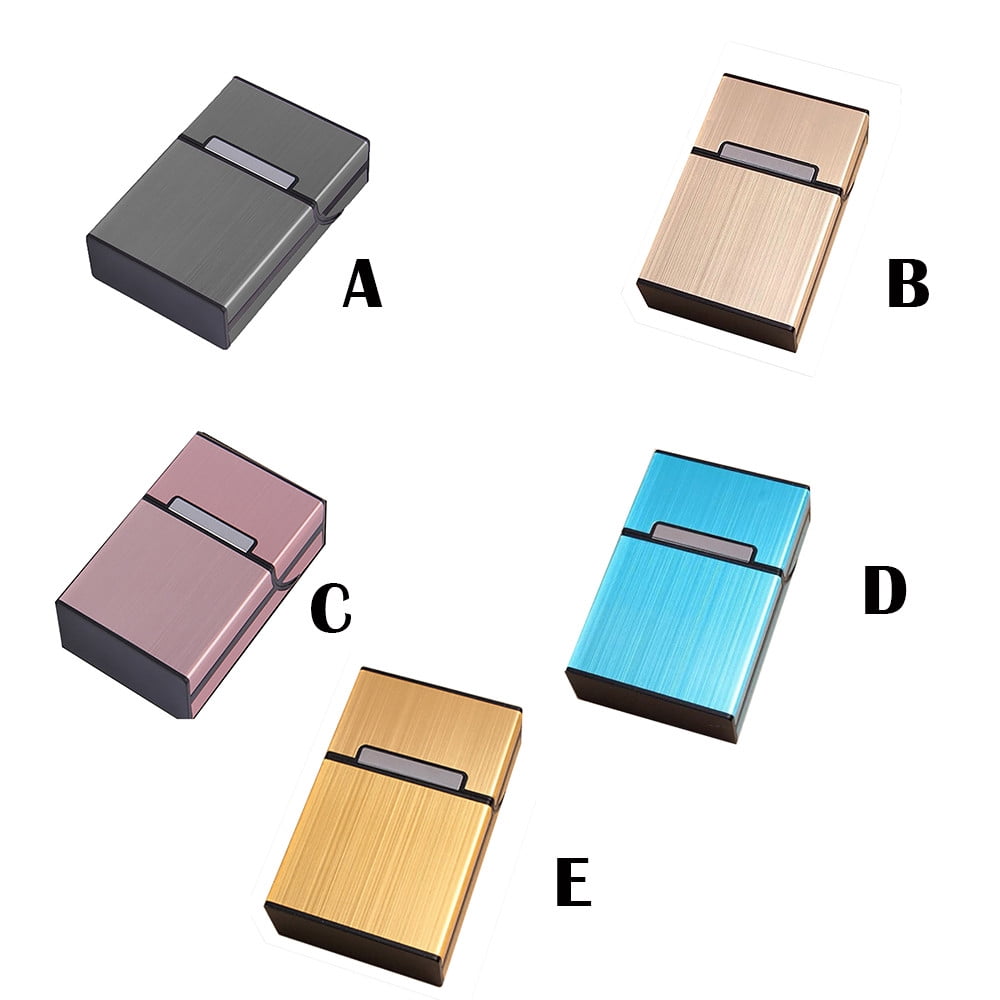 Aluminum Cigarette Case - Heavy Duty Metal Storage Box for Cigars & Cigarettes (9.3x5.7cm) | Pocket-Sized, Crush-Proof, Eco-Friendly Alloy Container - Glossy Silver