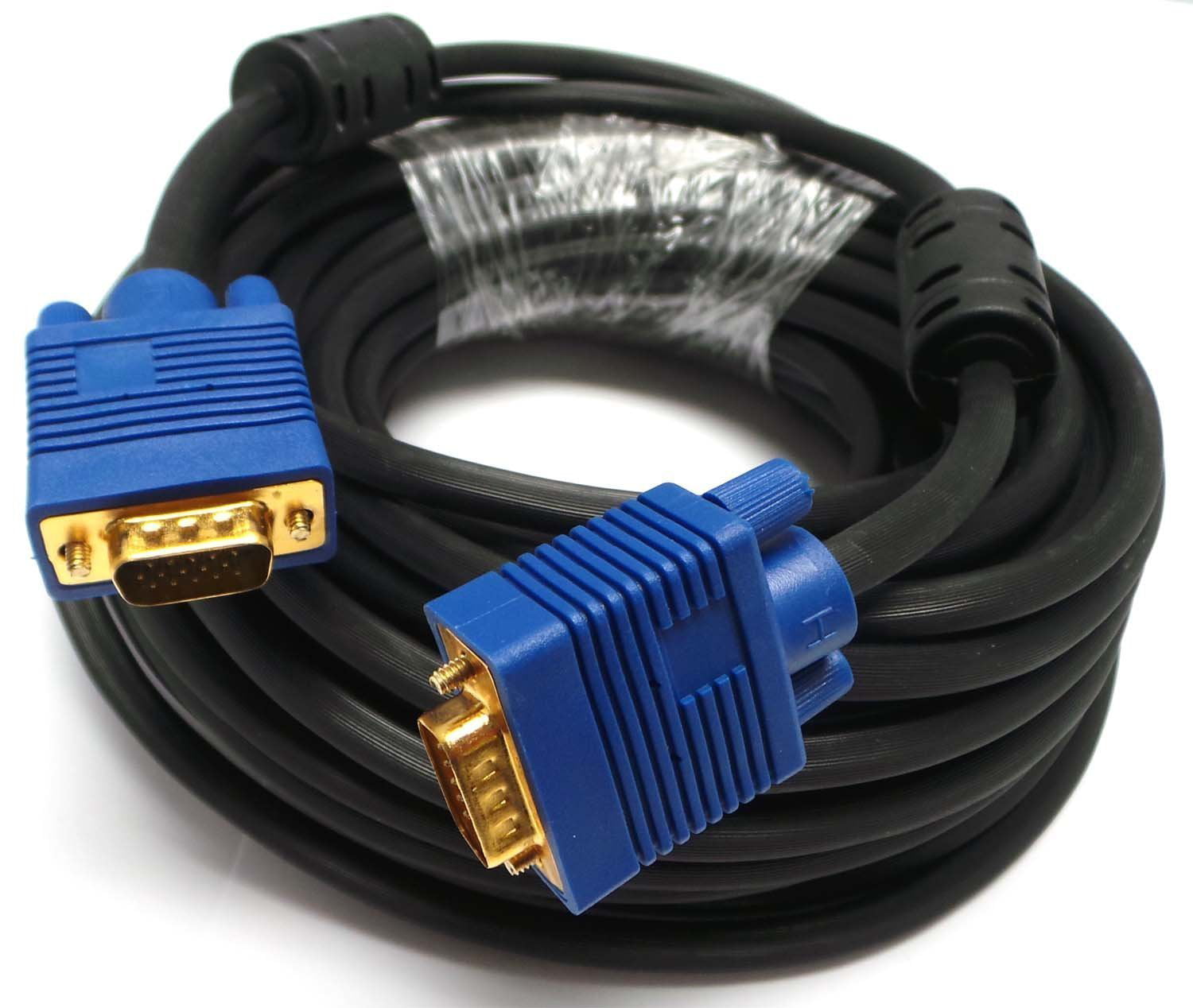 Matig Productie Nauwkeurig 100FT 15PIN GOLD PLATED BLUE SVGA VGA ADAPTER Monitor Male Cable CORD FOR  PC HDTV - Walmart.com