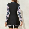 thumbnail image 5 of Utoimkio Women's Two Piece Rash Guard Long Sleeve Swimsuits Floral Print Bathing Suits for Women with Boyshorts Sun Protection Summer Swim Shirts Beach Swimwear, 5 of 9
