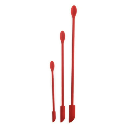 

3PCS Reusable Silicone Spatula Double-headed Mini Jar Scraper for Beauty and Kitchen