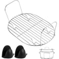 thumbnail image 1 of Steam and Roast Rack Compatible with Ninja Foodi Possible Cooker Pro 8.5 Qt MC1000 MC1001 MC1010 Series, Stainless Steel Possible Steamer Cooker Accessories for Slow Cooker Crock Pot, 1 of 7