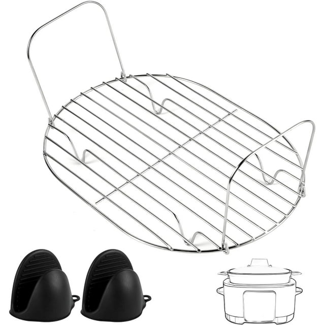 Steam and Roast Rack Compatible with Ninja Foodi Possible Cooker Pro 8.5 Qt MC1000 MC1001 MC1010 Series, Stainless Steel Possible Steamer Cooker Accessories for Slow Cooker Crock Pot