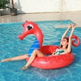 thumbnail image 3 of BESTOYARD Swim Pool Float Sea Horse Shape PVC Swimming Ring Red 1Set, 3 of 6