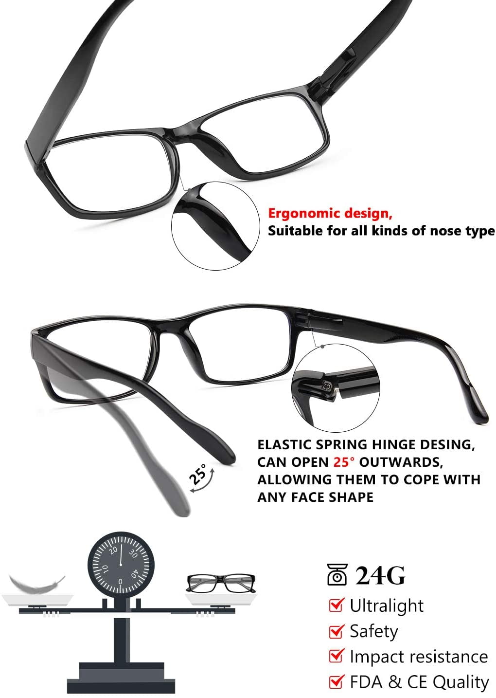 Gaoye Reading Glasses Men/Women, Eyeglasses, Blue Light Readers for Men/Women, Computer Eye Glasses, Cheaters