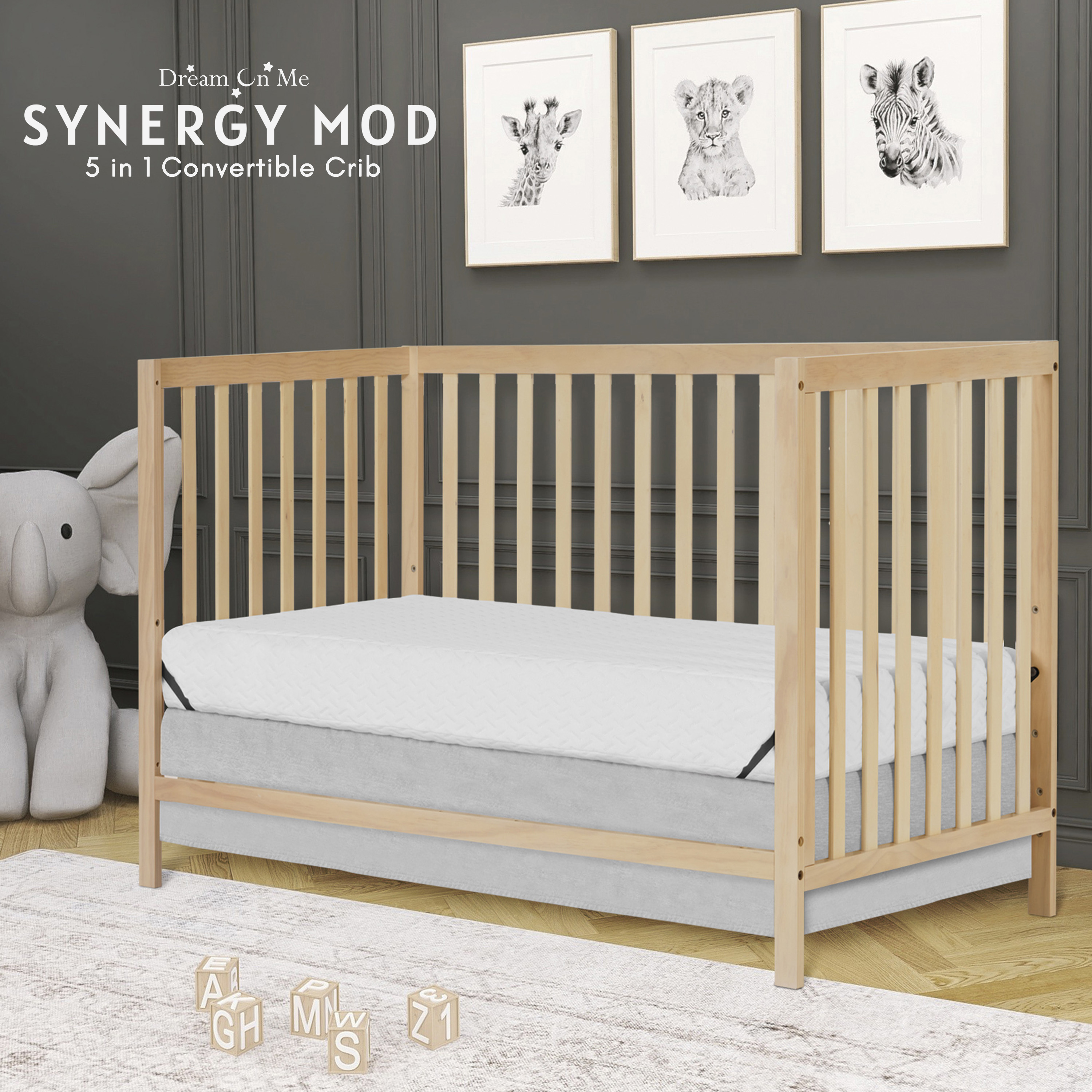 Dream On Me Synergy MOD Crib, Made with Sustainable New Zealand Pinewood, Natural - image 5 of 9