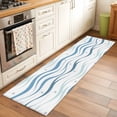 thumbnail image 3 of Blue Stripes Kitchen Runner Rug 2x6 Washable Runners for Hallway Non Slip Modern Gradient Abstract Ocean Waves Lines Large Area Rug Indoor Floor Carpet for Bathroom Laundry Entryway Bedroom, 3 of 8