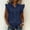 A304 Navy, variant on Womens Button Down Shirts Collared V Neck Flutter Short Sleeve Solid Color Breathable Blouse Tops Regular Fit Elegant Casual Work Office Business Shirts