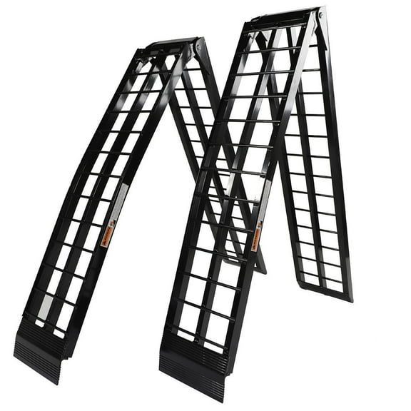 UBesGoo 9 ft Portable Aluminum Folding Dual for UTV ATV Loading Ramps Truck Ramp Pair - Black,1200Lbs