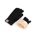 thumbnail image 2 of Deago 2 Pairs Wool Winter Gloves for Men Women Fleece lined Touchscreen Cold Weather Warm Thermal Knit Gloves for Driving Texting (Black), 2 of 9