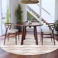 thumbnail image 4 of Brown Stripes Round Rug 5ft Washable Circle Kitchen Rugs Non Slip Minimalism Ombre Waves Abstract Textures Large Area Rug Indoor Floor Carpet for Bedroom Living Room Home Office Dining Room Nursery, 4 of 8