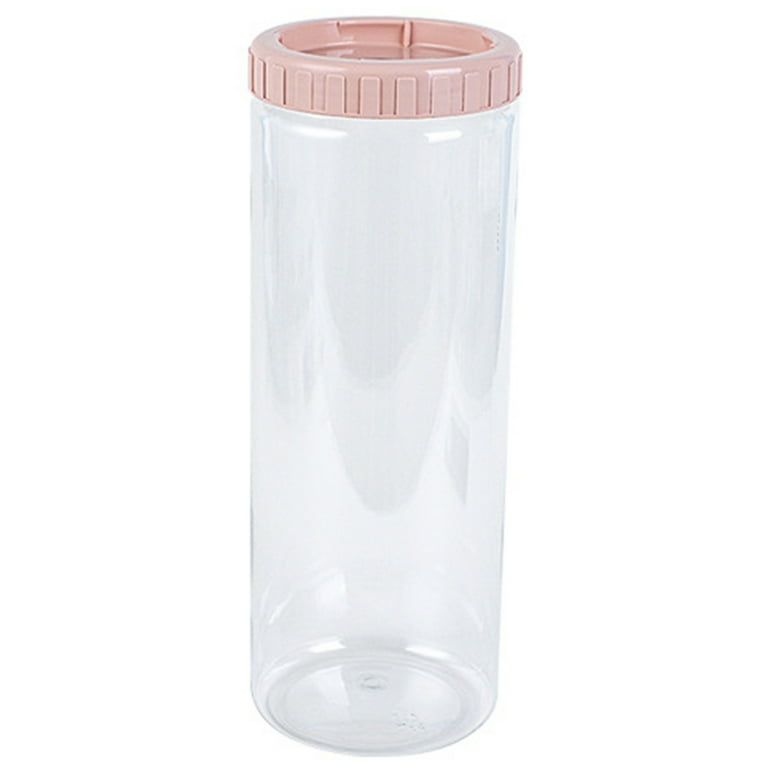 Frogued Storage Jars BPA Free Anti-slip Plastic Air Tight Pantry Canisters  for Kitchen (Pink,S) 