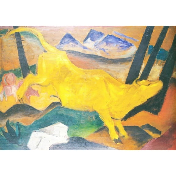 The Yellow Cow-Marc - CANVAS OR FINE PRINT WALL ART