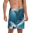 thumbnail image 2 of Fotbe Ice Blue Ocean Cute Dolphin A Pantalones Cortos de Pijama para Hombre, Ropa de Dormir, Pantalones de Pijama Cortos para Hombre-4X-Large, 2 of 6
