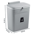 thumbnail image 2 of LQQBOX 2.4 Gallon Kitchen Compost Bin for Counter Top or Under Sink, Hanging Small Trash Can with Lid for Cupboard/Bathroom/Bedroom/Office/Camping, Mountable Indoor Compost Bucket, Gray, 2 of 7