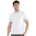 thumbnail image 3 of TOM TAILOR Camiseta de hombre, paquete de 2 - Camiseta de la suerte, media manga, cuello redondo, lisa Blanco M (Medium), 3 of 4