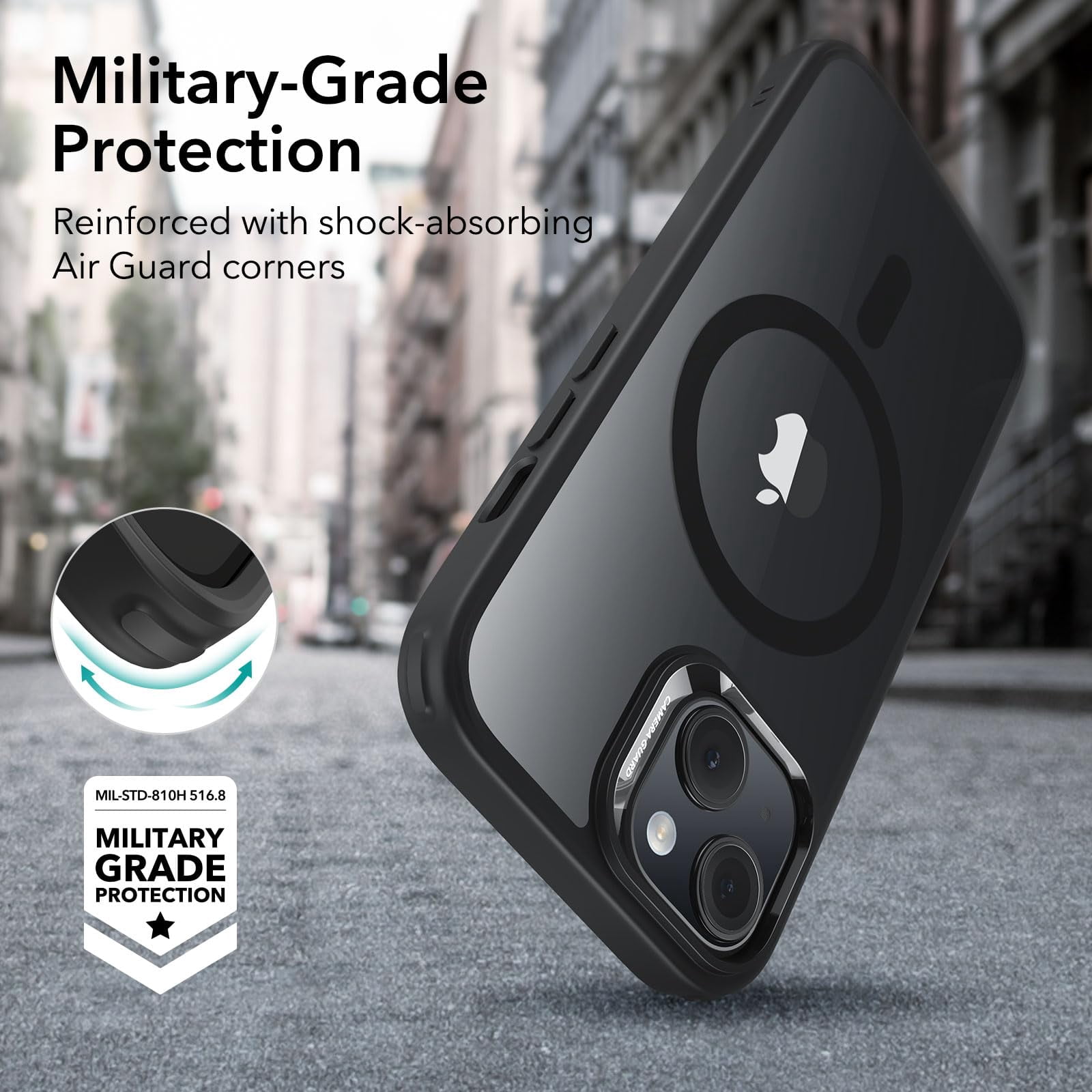 Esr For 15 Case  Compatible With Magsafe Military-grade Protection Yellowing Resistant Scratch-resistant Magnetic Phone 15 Classic Series Clear Black