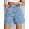 thumbnail image 3 of EMMIOL Women's High Waisted Wide Leg Denim Shorts Stretchy 2026 Summer Casual Jean Shorts with Pockets Trendy Loose Fit Y2K Streetwear, 3 of 10
