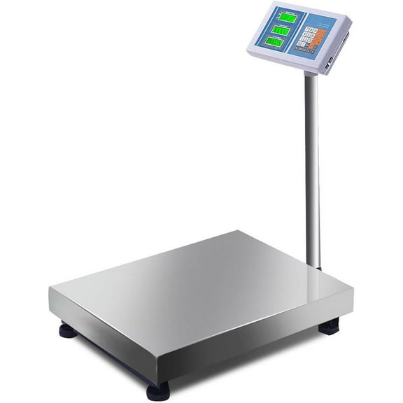 RONG-3 660lbs Weight Computing Digital Scale Floor Platform Scale Postal Scale Accurate Shipping Mailing LB/KG Price Calculator Stainless Steel High-Definition Display Screen